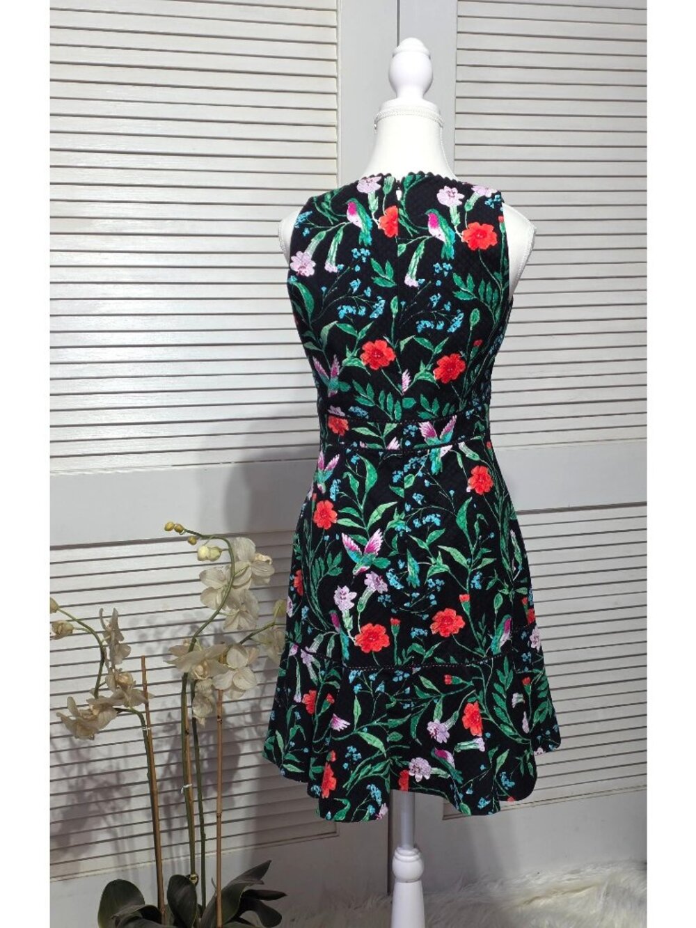 Kate Spade NY Women's Black Floral Jardin Tile Jacquard Mini Dress Size 4 3867 - Picture 6 of 16